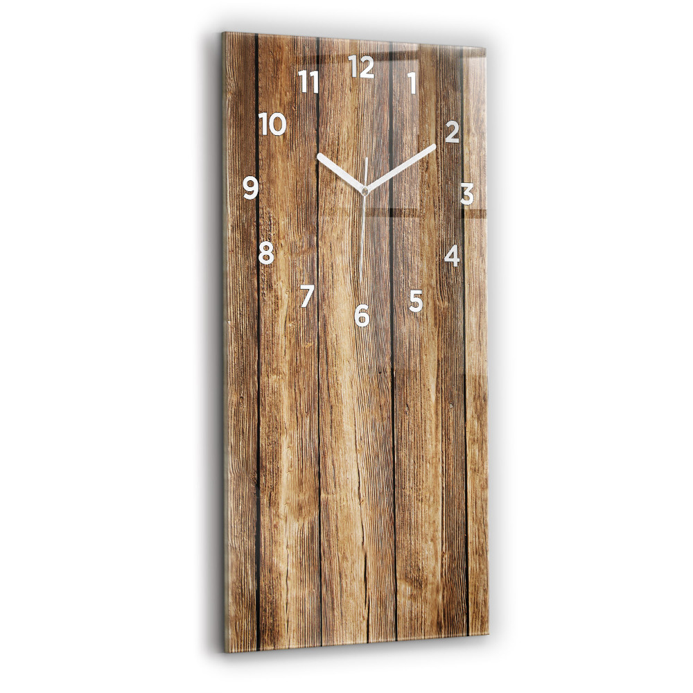 Horloge verticale en verre Planches en bois