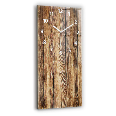 Horloge verticale en verre Planches en bois