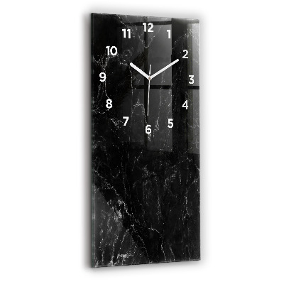 Horloge verticale en verre Marbre noir