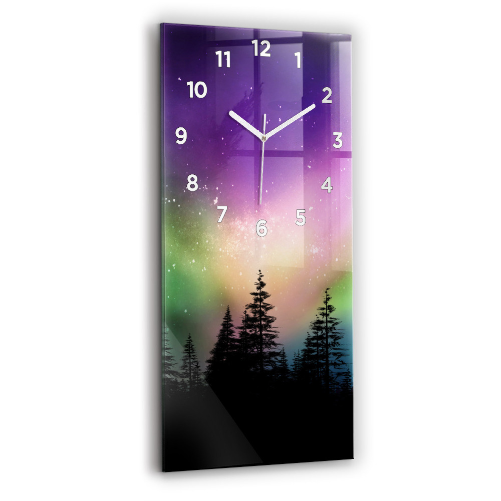 Horloge rectangulaire verticale Aurore boréale
