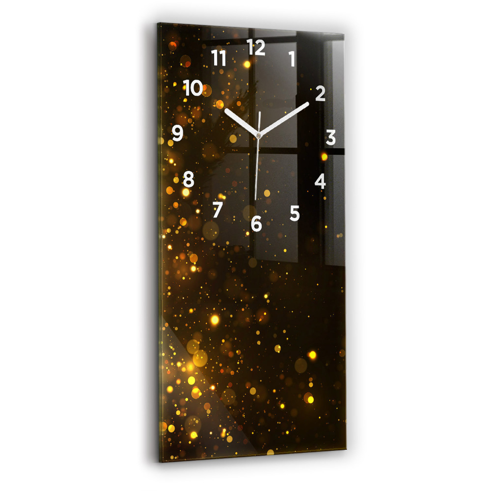 Horloge murale en verre rectangulaire Pollen doré