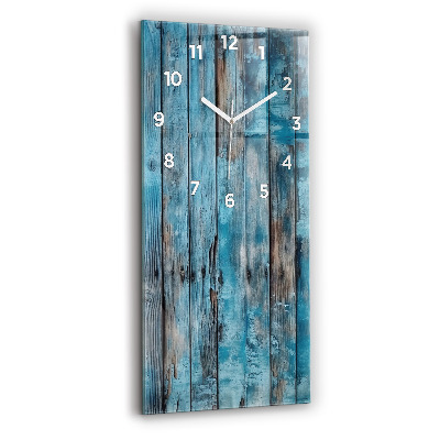 Horloge murale en verre rectangulaire Planches bleues