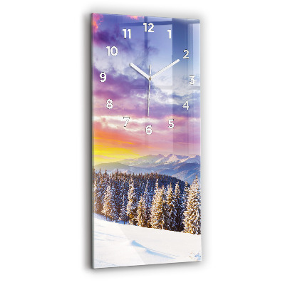 Horloge murale verticale Paysage de montagne hivernal