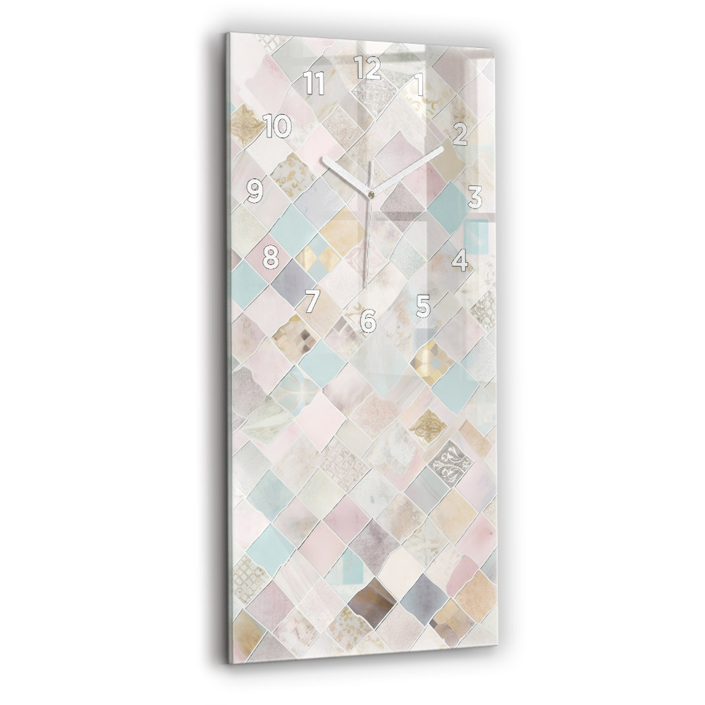 Horloge rectangulaire verticale Tuiles colorées