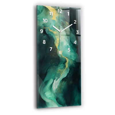 Horloge murale verticale Marbre vert
