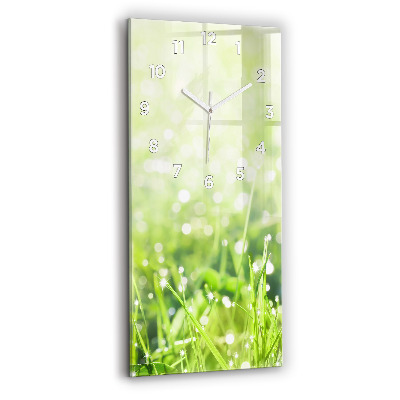 Horloge murale verticale Herbe verte