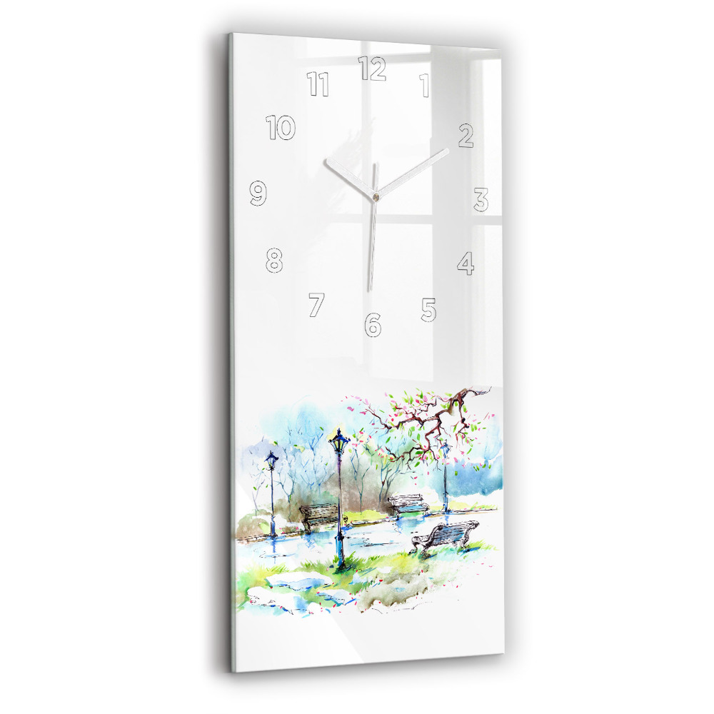 Horloge verticale en verre Printemps pittoresque