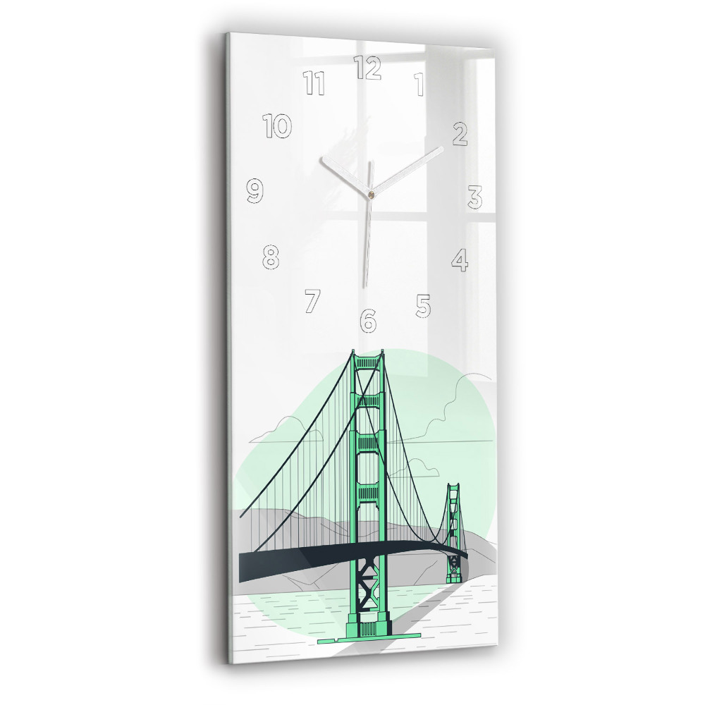 Horloge verticale en verre Pont vert