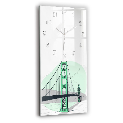 Horloge verticale en verre Pont vert
