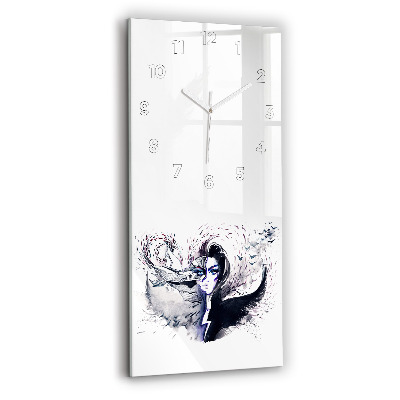 Horloge verticale en verre Illustration d'une femme