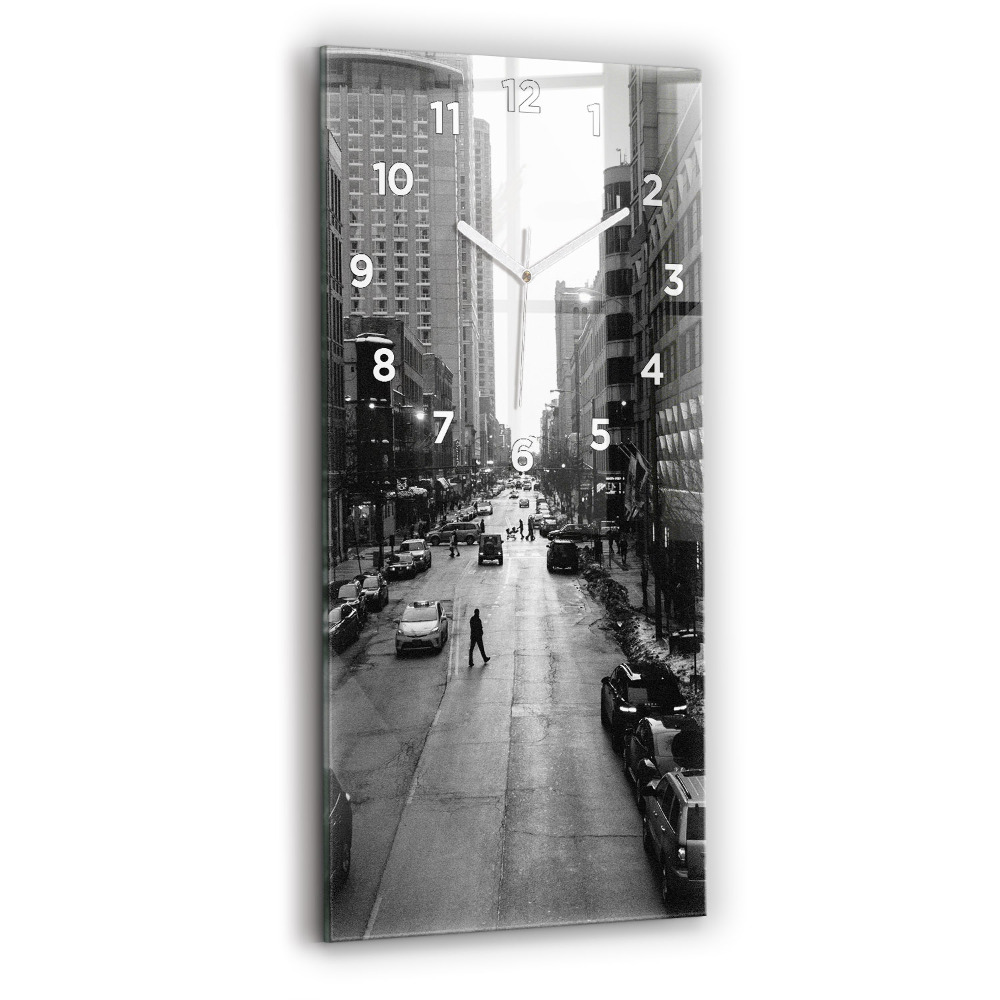 Horloge murale verticale Rues de la ville de Chicago