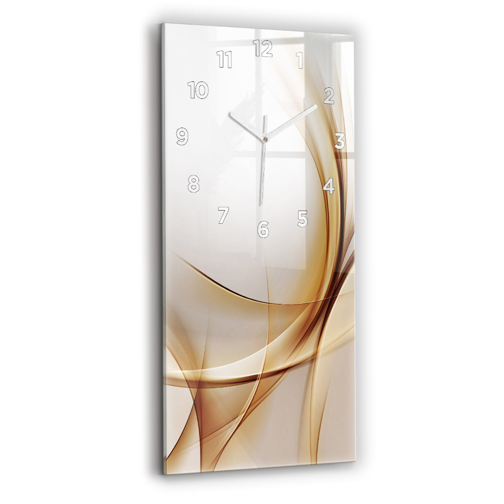 Horloge verticale en verre Abstraction dorée