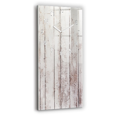 Horloge murale en verre rectangulaire Planches de bois clair