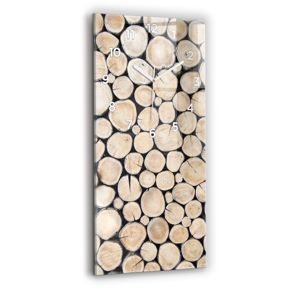 Horloge verticale en verre Troncs d'arbres coupés