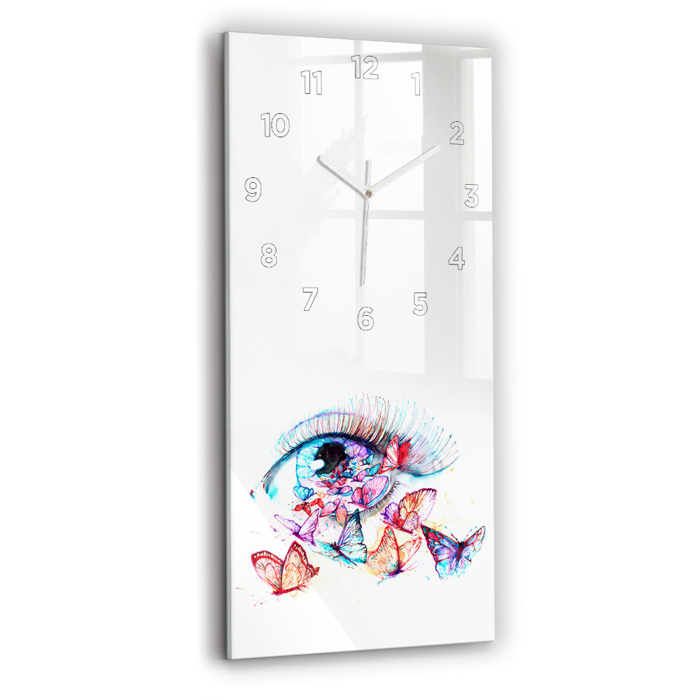 Horloge rectangulaire verticale Oeil de papillon coloré