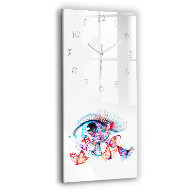 Horloge rectangulaire verticale Oeil de papillon coloré
