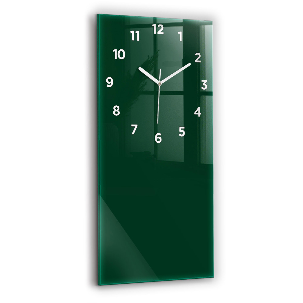 Horloge verticale en verre Couleur vert bouteille