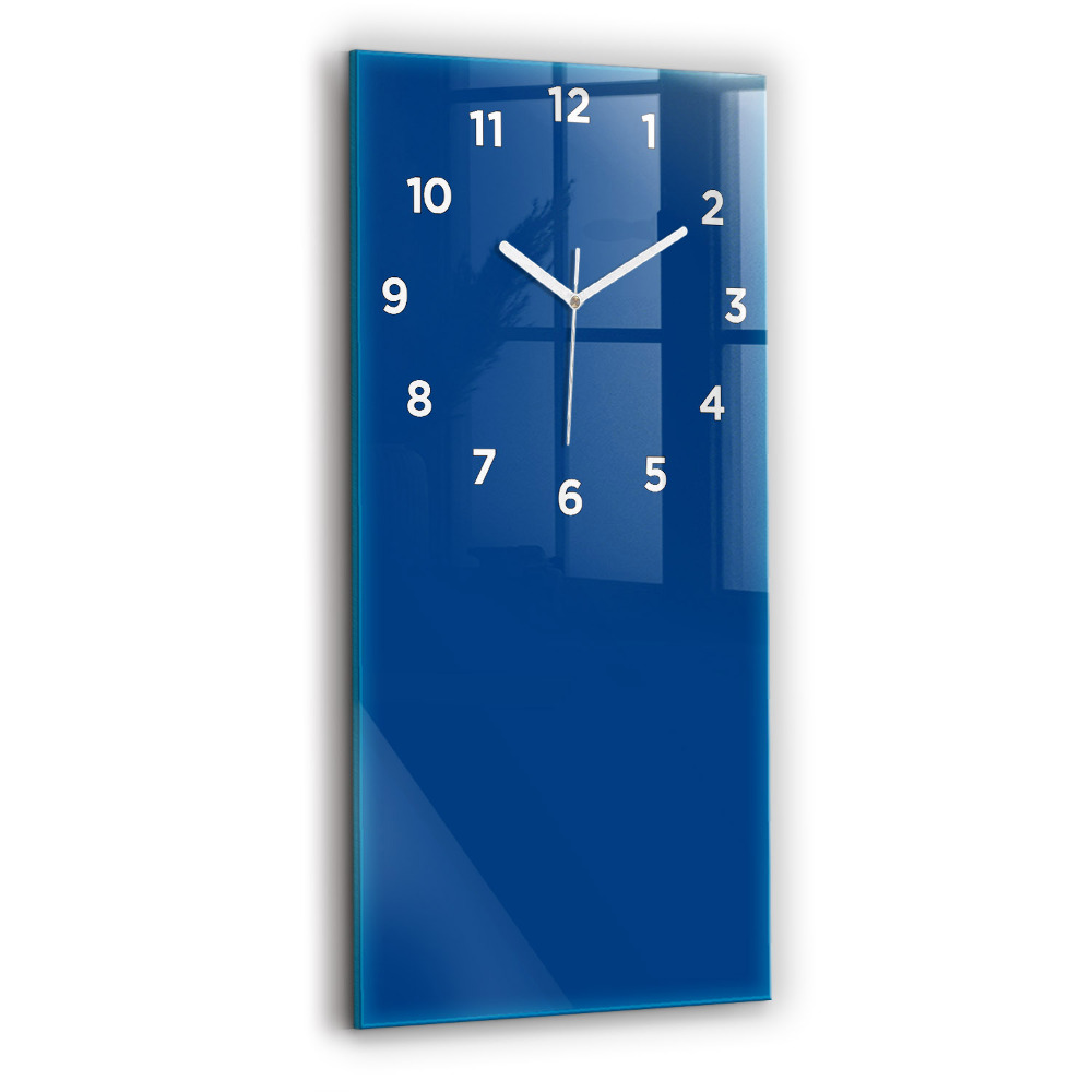 Horloge murale en verre rectangulaire Couleur bleue