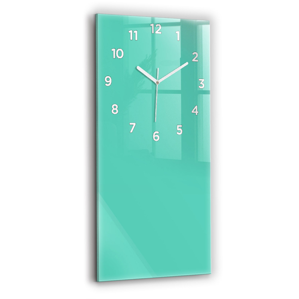 Horloge murale en verre rectangulaire Couleur turquoise