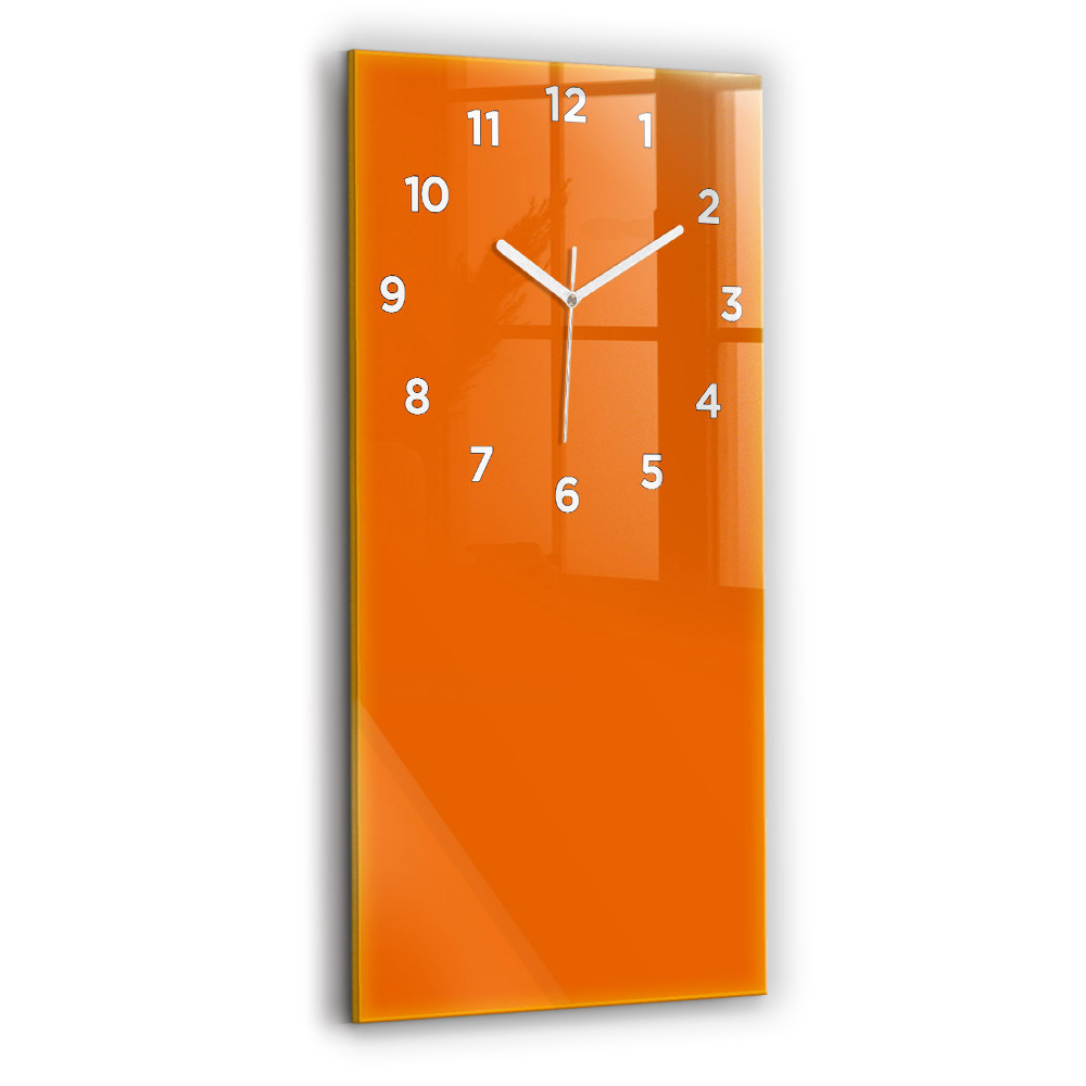 Horloge murale en verre rectangulaire Coloris orange