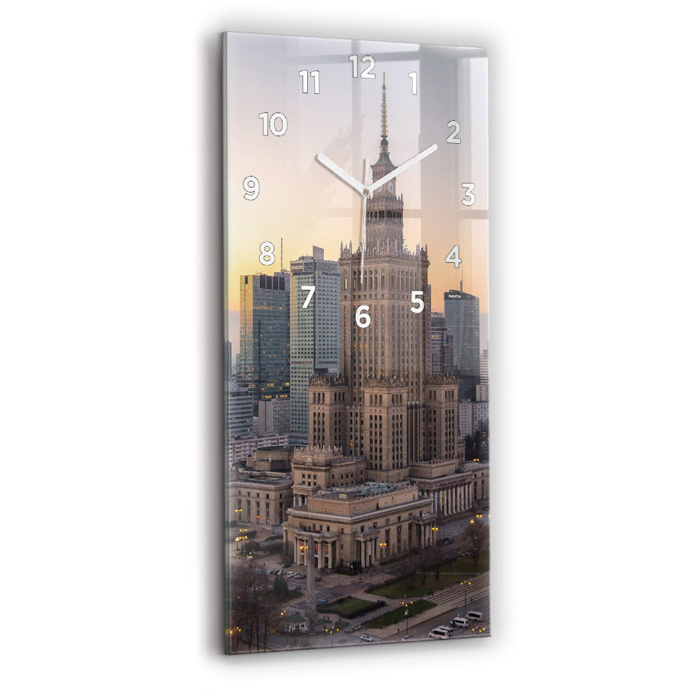 Horloge verticale en verre Panorama de Varsovie