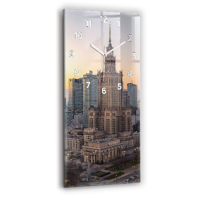 Horloge verticale en verre Panorama de Varsovie