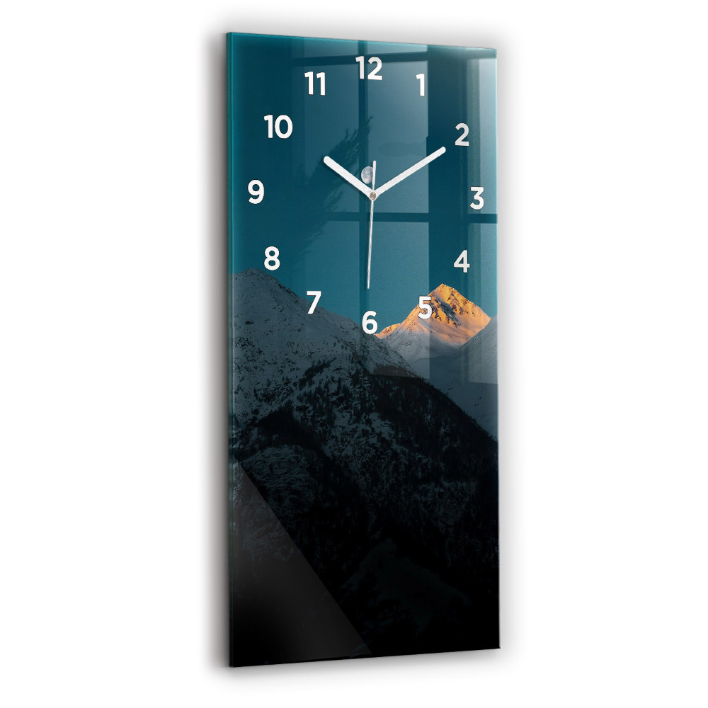 Horloge murale verticale Coucher de soleil dans les montagnes