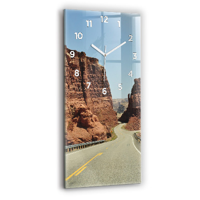 Horloge murale en verre rectangulaire Route 66 aux États-Unis