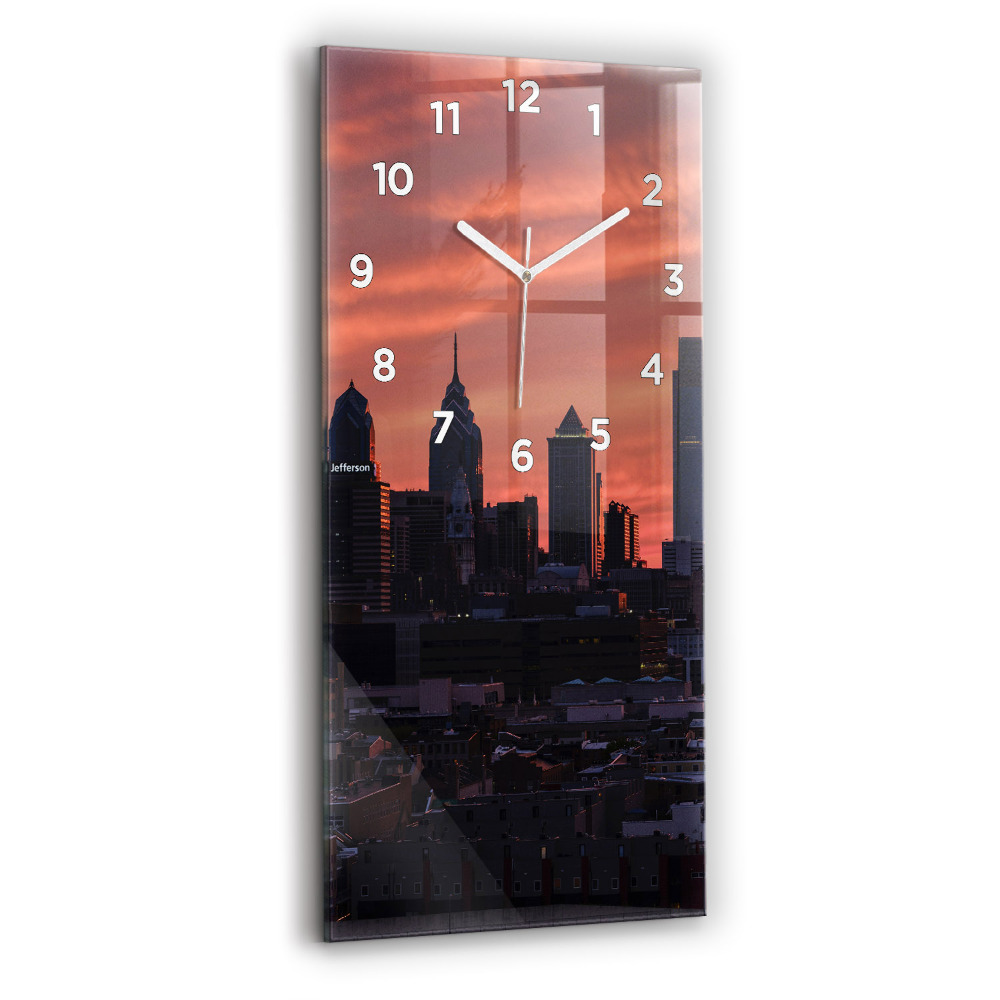 Horloge rectangulaire verticale Panorama de Philadelphie