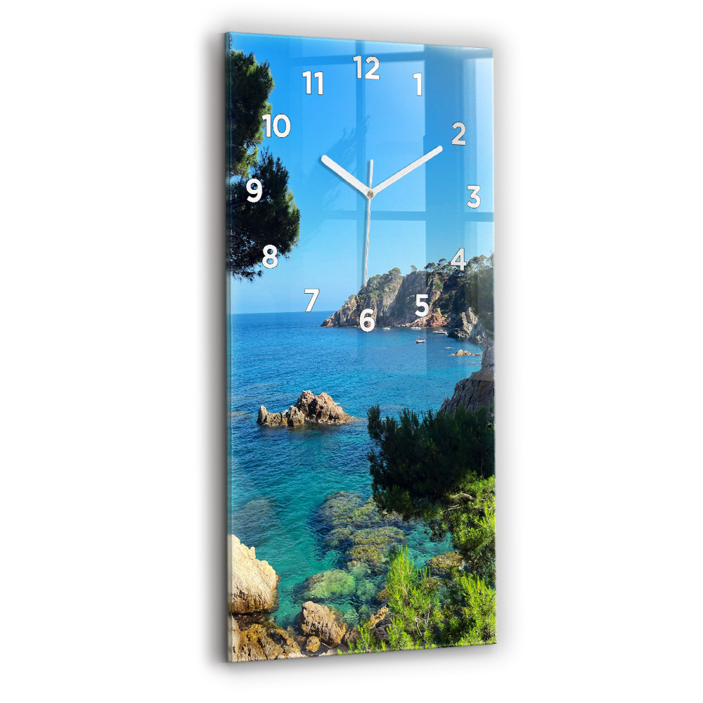 Horloge verticale en verre Côte de la Costa Brava