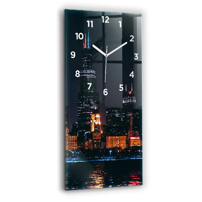 Horloge verticale en verre Paysage urbain de Chicago