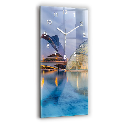 Horloge rectangulaire verticale Coucher de soleil en ville