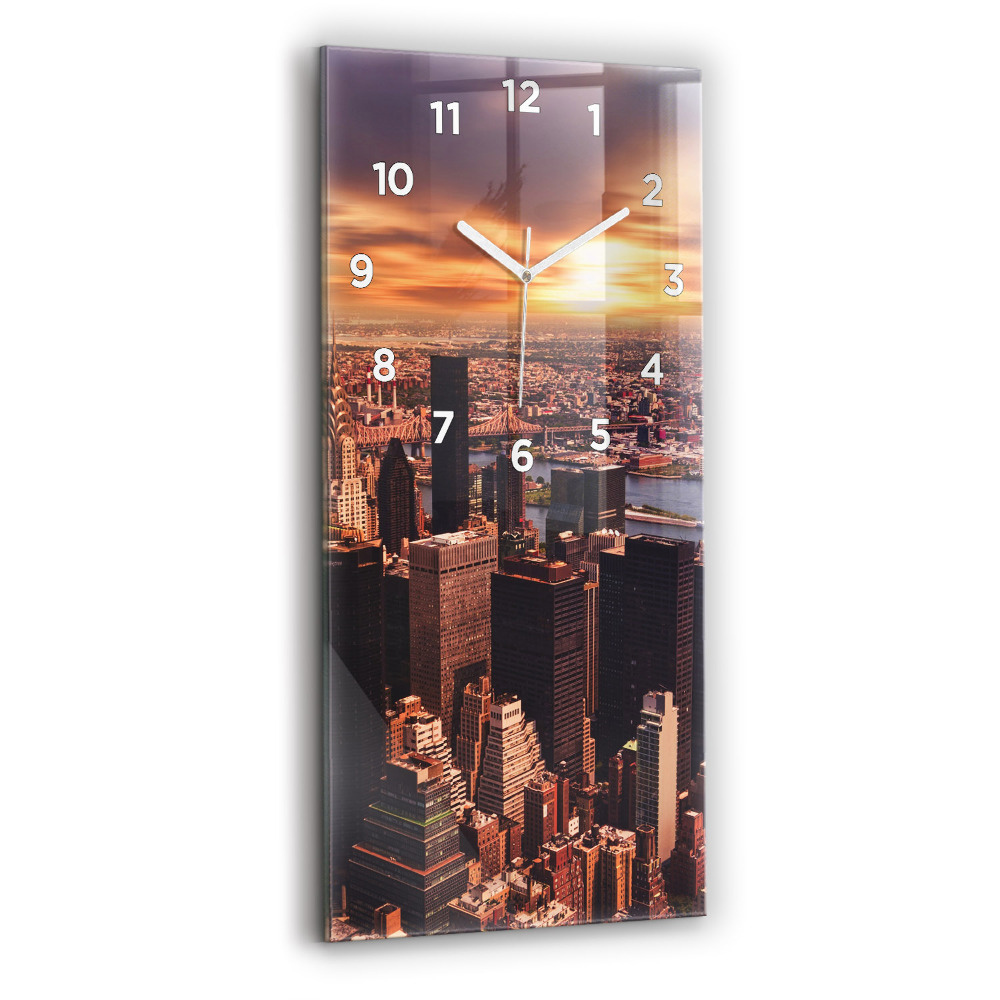 Horloge rectangulaire verticale Panorama de la ville à l'ouest