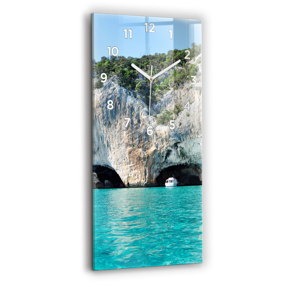 Horloge murale en verre rectangulaire Grotte sous-marine