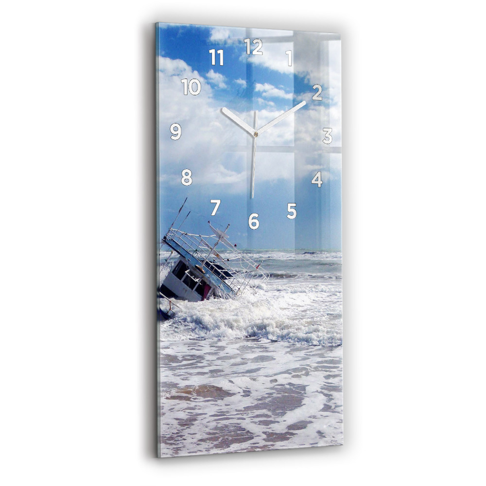 Horloge murale en verre rectangulaire Bateau coulé