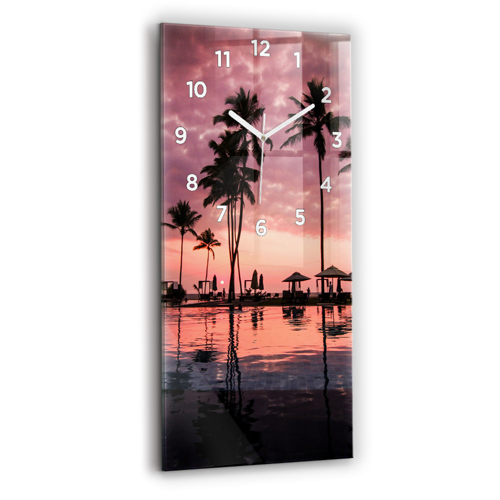 Horloge rectangulaire verticale Palmiers à Hawaï