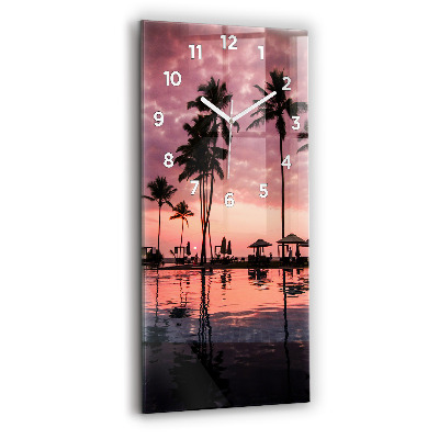 Horloge rectangulaire verticale Palmiers à Hawaï