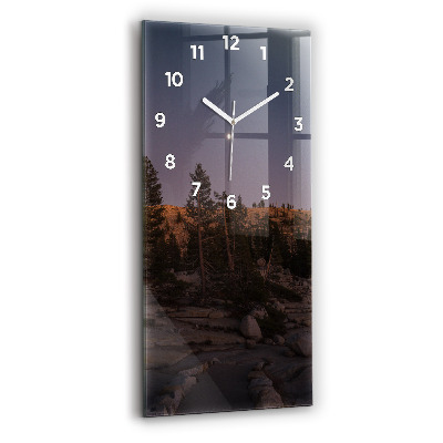 Horloge verticale en verre La route rocailleuse de Yosemite