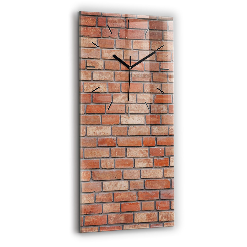 Horloge murale en verre rectangulaire Mur de briques