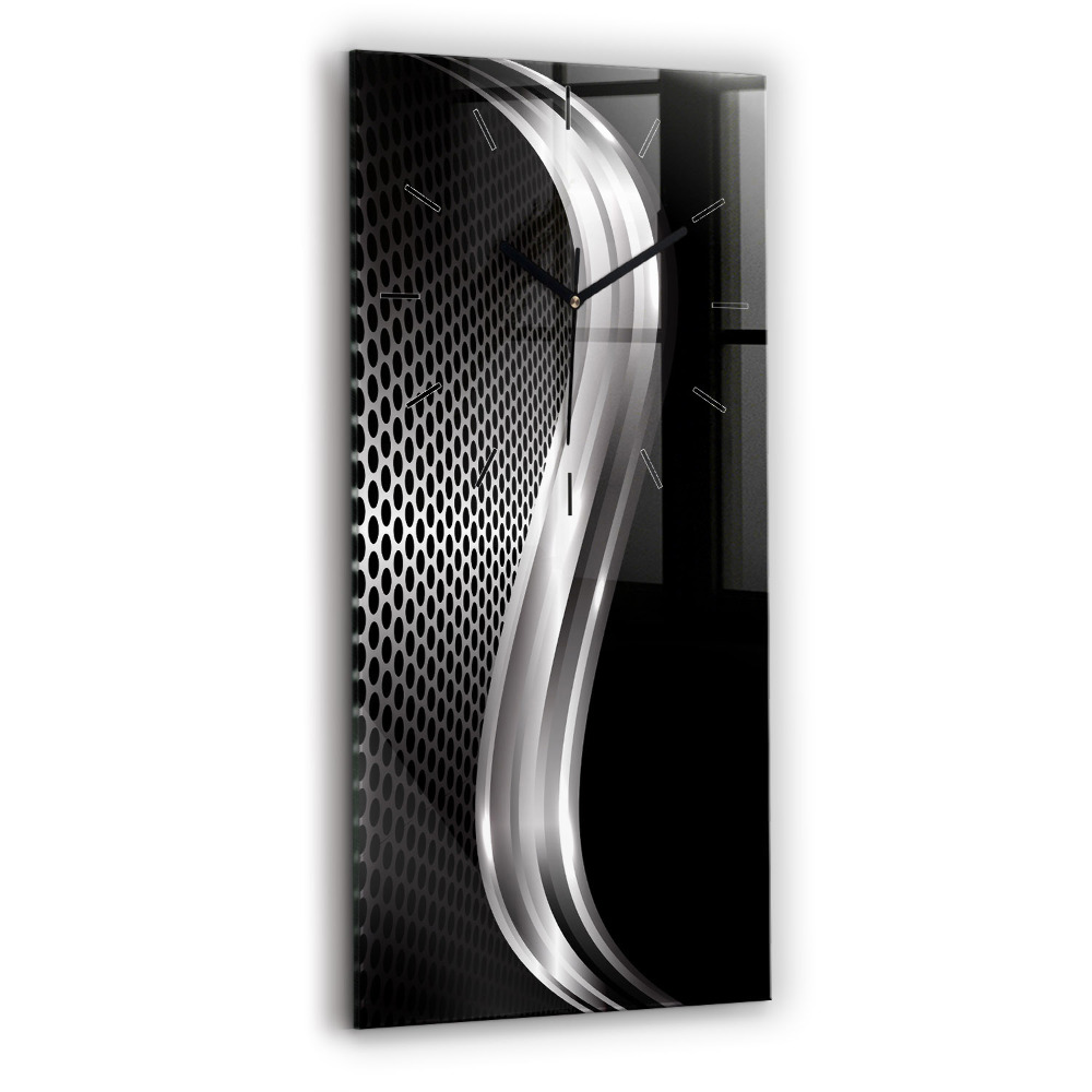 Horloge rectangulaire verticale Abstraction noire de métal