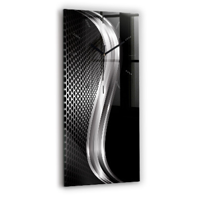 Horloge rectangulaire verticale Abstraction noire de métal