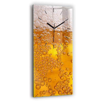Horloge rectangulaire verticale Bière avec mousse