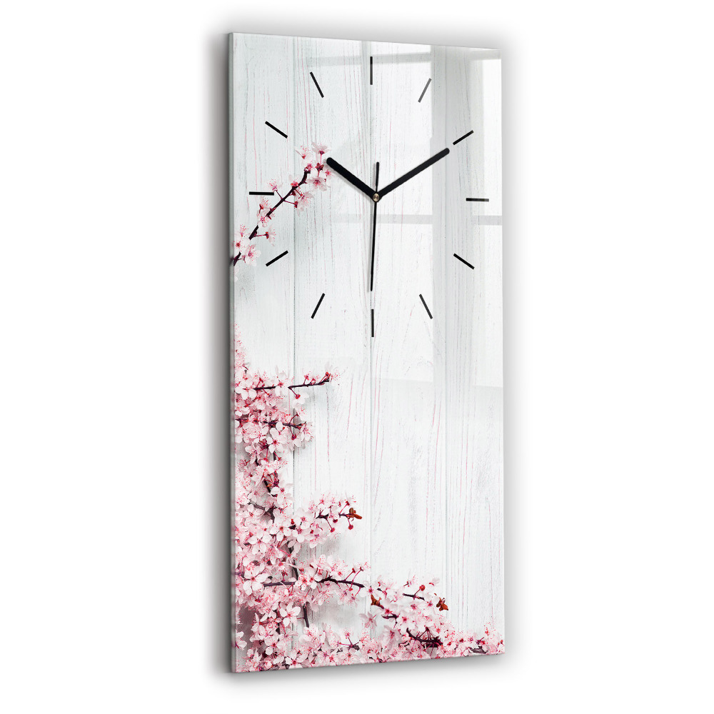 Horloge murale verticale Fleurs de printemps
