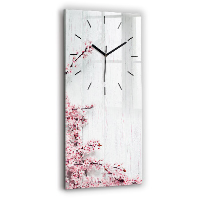 Horloge murale verticale Fleurs de printemps