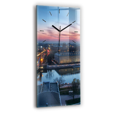 Horloge verticale en verre Wrocław vue d'un drone