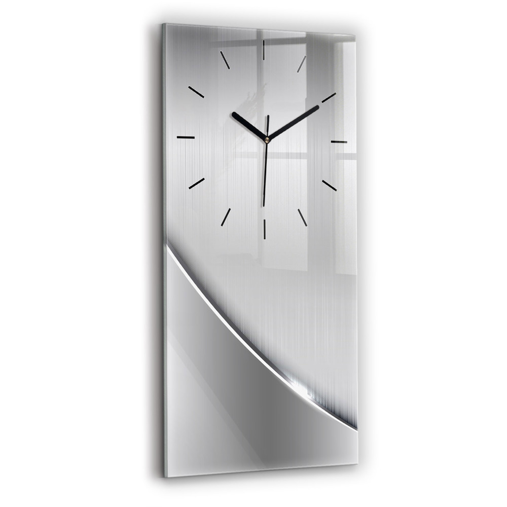 Horloge rectangulaire verticale Motif argenté