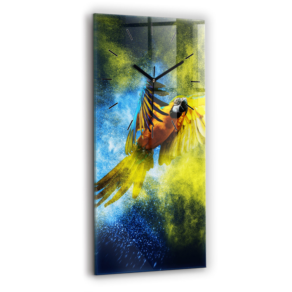 Horloge murale verticale Perroquet coloré