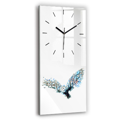 Horloge murale en verre rectangulaire Liberté et nature des oiseaux