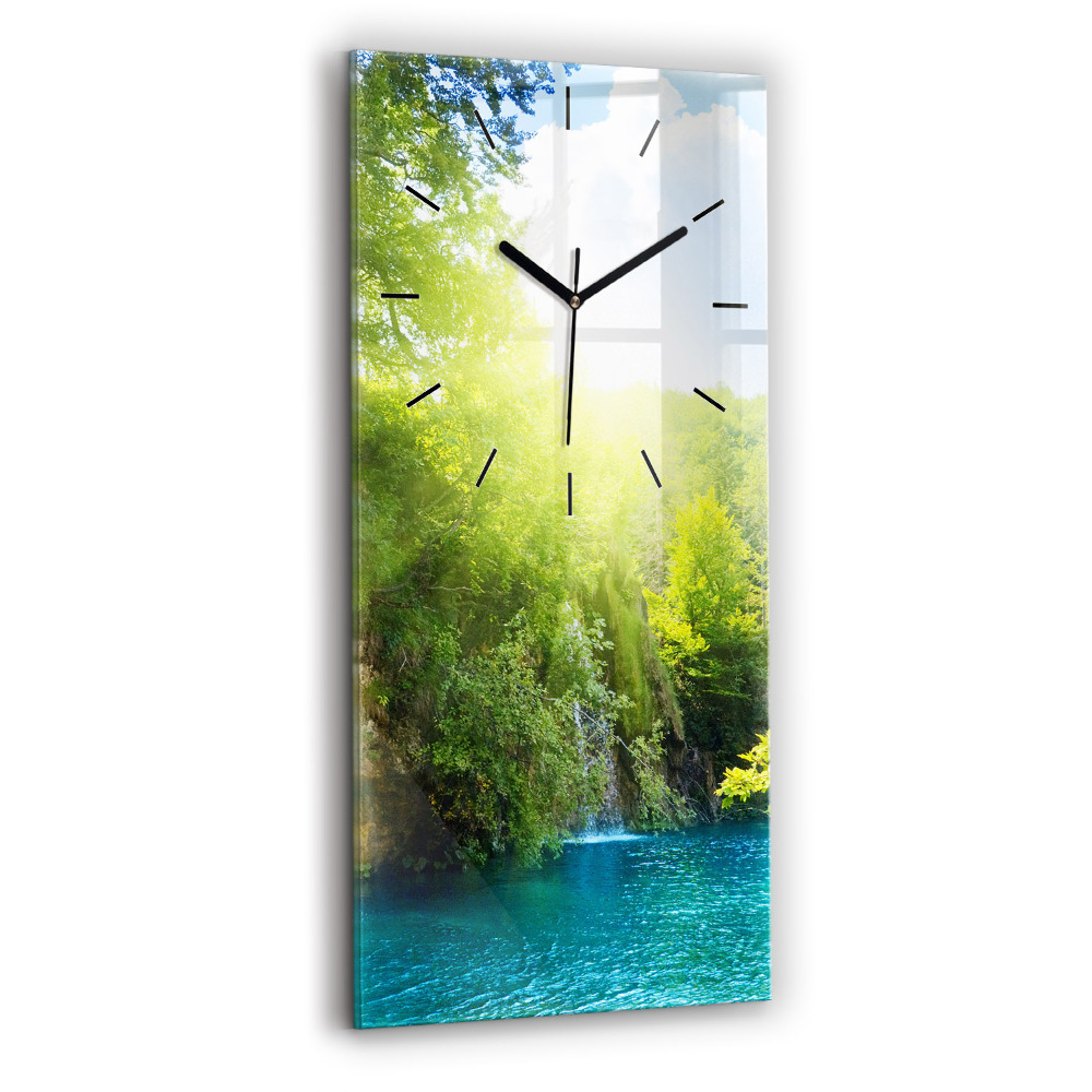 Horloge murale en verre rectangulaire Paysage de lagune