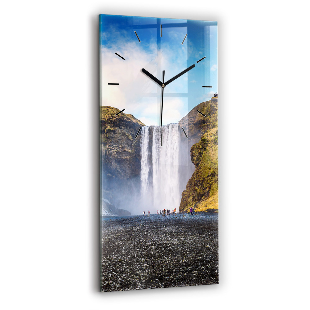 Horloge rectangulaire verticale Chute d'eau en Islande